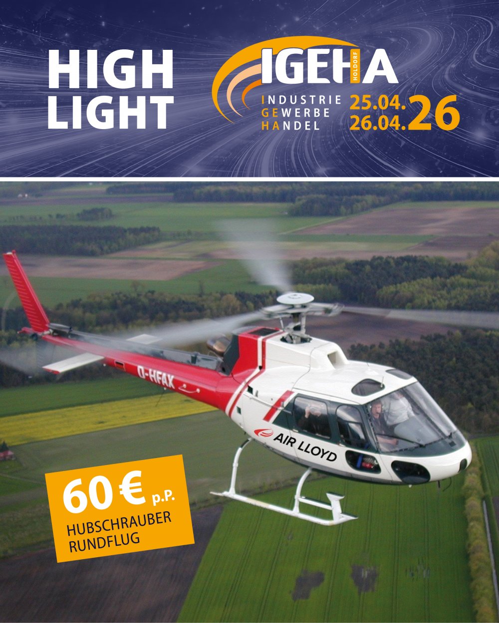 Hubschrauberrundfl�ge auf der IGEHA Holdorf