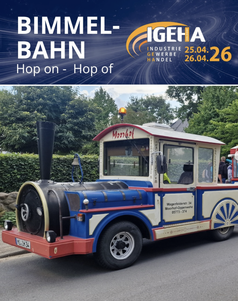 Entspannt �ber die Messe - mit unserer Bimmelbahn!