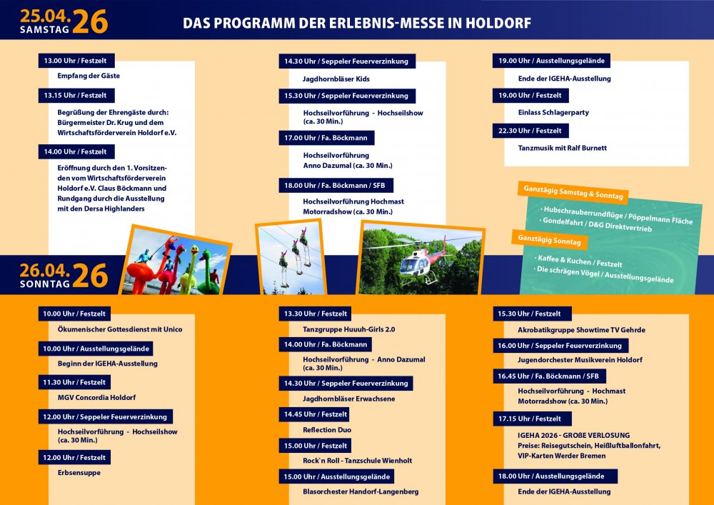 Das ist unser Programm - sei dabei!