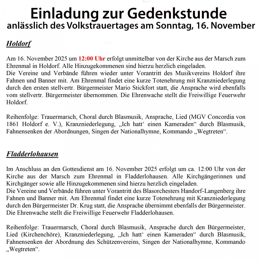 Volksbund Deutsche Kriegsgrberfrsorge e. V.  Ortsgruppe Holdorf