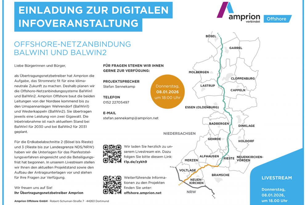 Der �bertragungsnetzbetreiber Amprion informiert