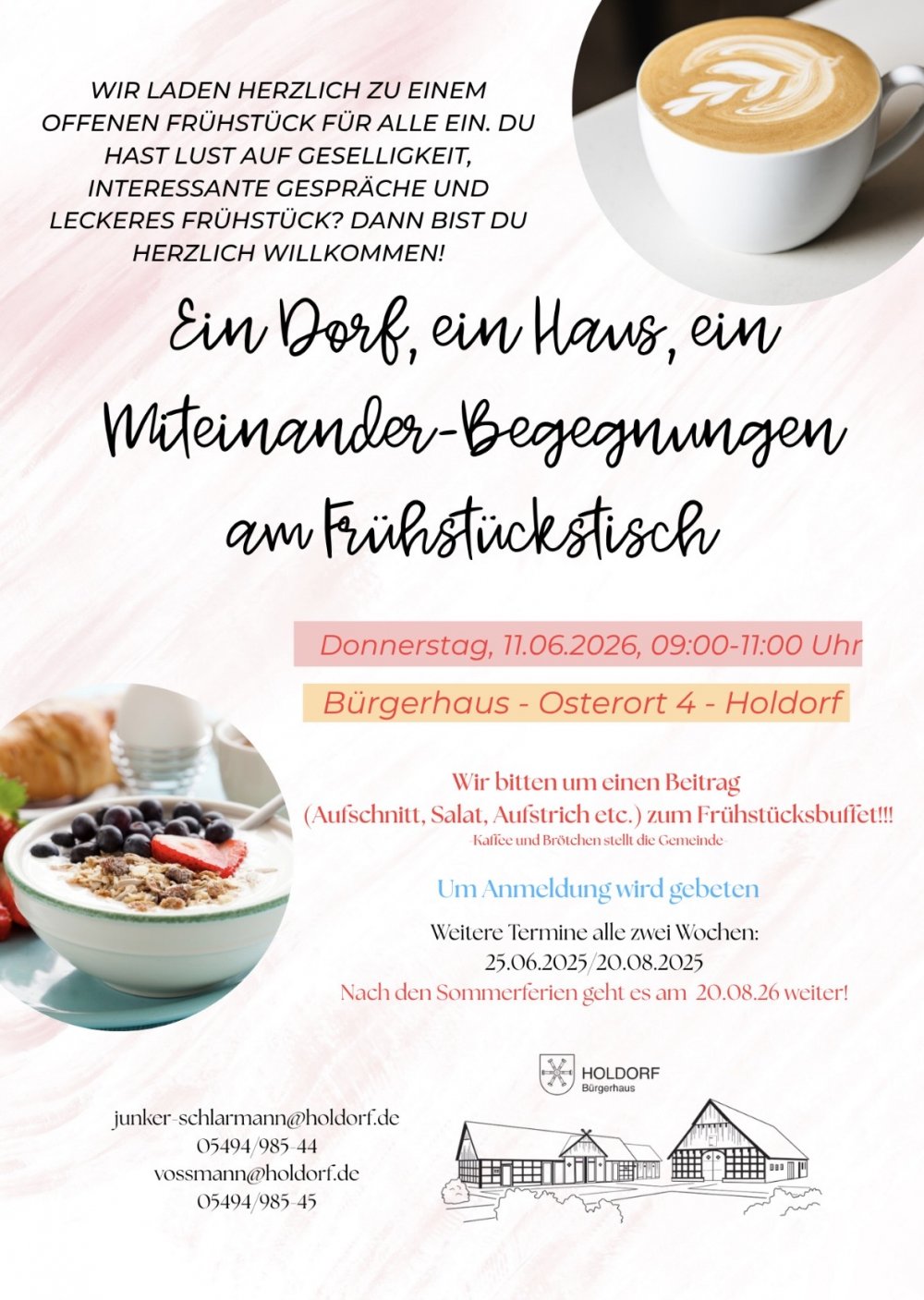 Fr�hst�ckstreff am 11. Juni 2026 im B�rgerhaus
