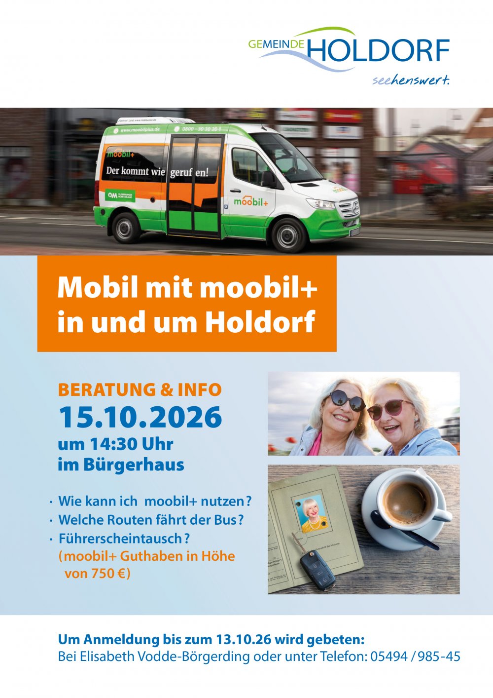 Mobil mit moobil+ in und um Holdorf