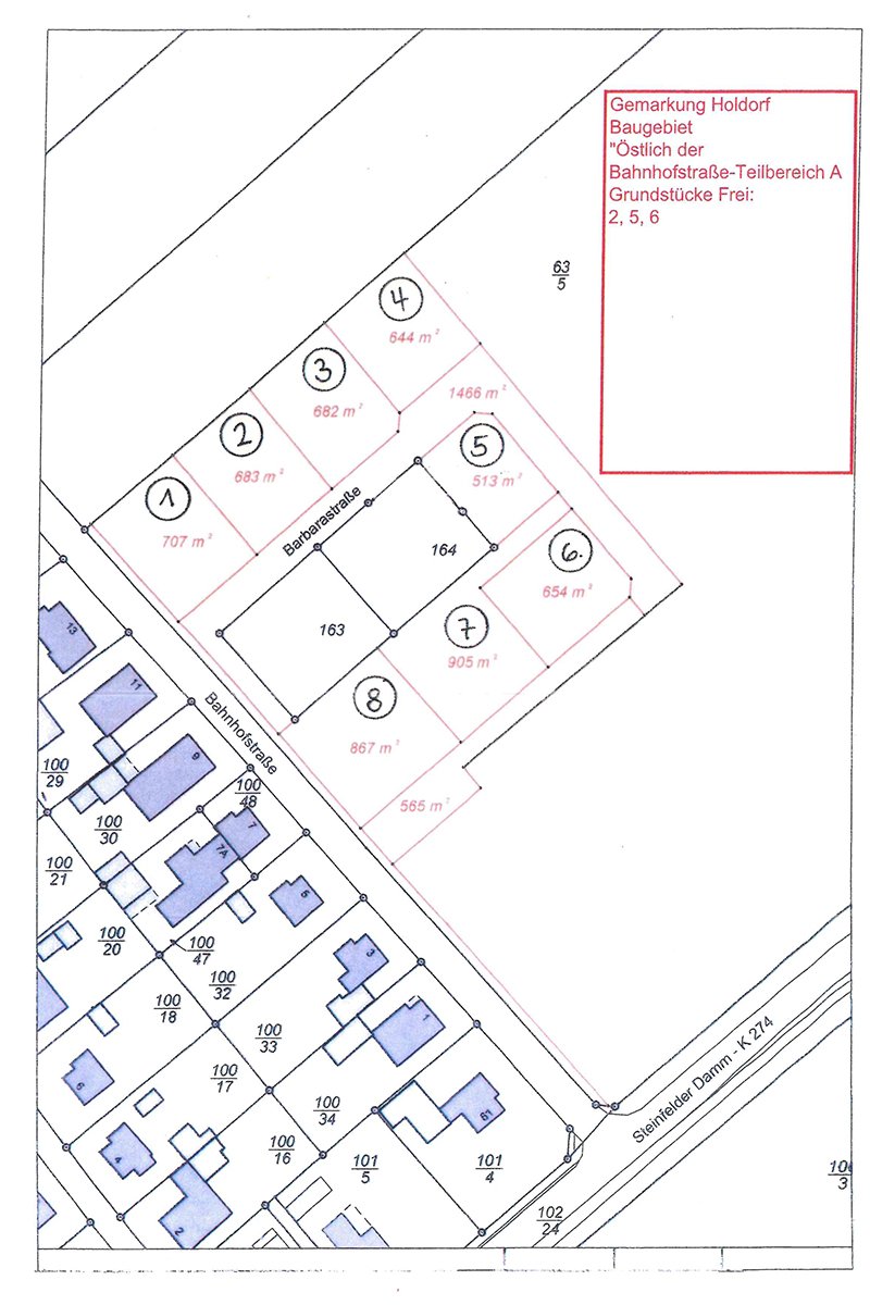 Baugebiet "�stlich der Bahnhofstra�e" - Teilbereich A