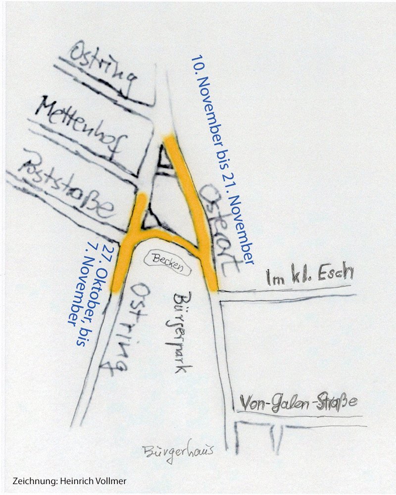 Verkehrsbeeintr�chtigungen an den Stra�en Osterort und Ostring
