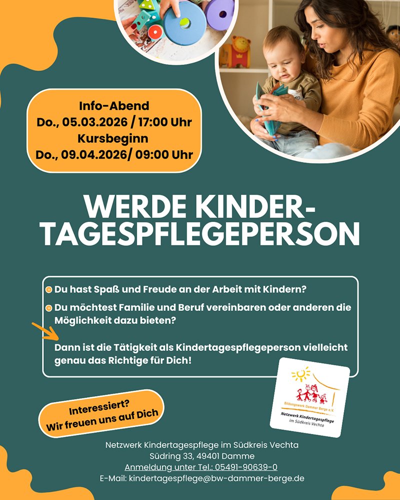 Info-Abend zu Kindertagespflege-Kurse
