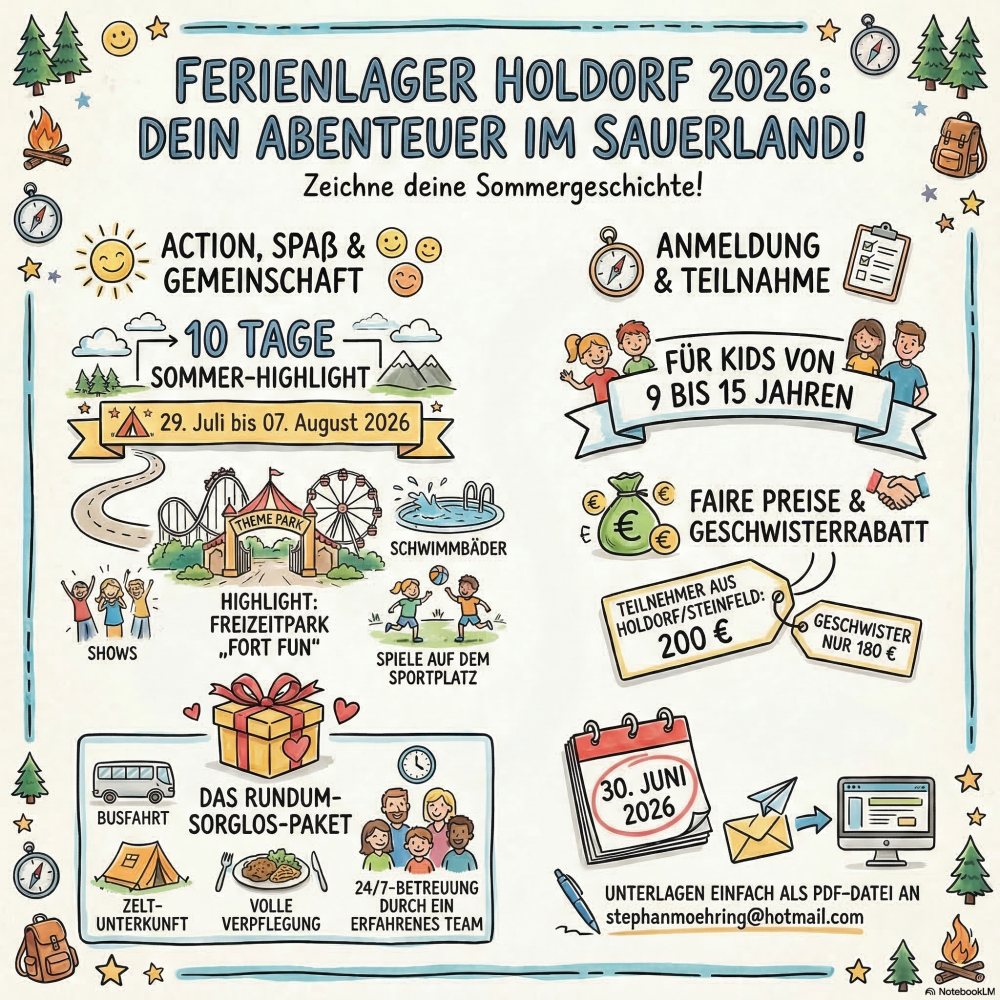 Ferienlager Holdorf: Jetzt noch f�r 2026 anmelden!